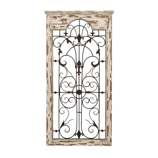 51" White Metal Rustic Ornamental Wall Decor